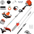 Desbrozadora de Gasolina 5 en 1 de 52 cc – Cortabordes, Cortasetos, Podadora de Altura, Desbrozadora de Hilo, Herramienta Multifunción para Jardín, con Extensión y Accesorios