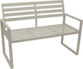 Banco de jardín DEGAMO Atlanta de 2 plazas, 123 cm, de aluminio resistente a la intemperie y al óxido, blanco, para exteriores