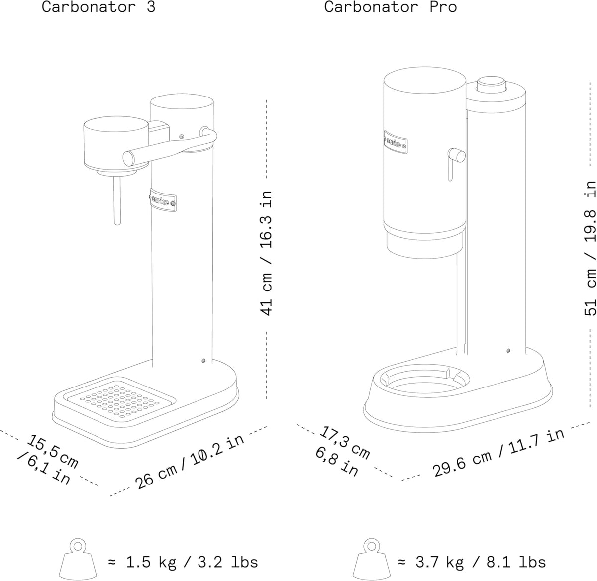 Aarke Carbonator 3, gasificador de agua de acero inoxidable con moderno acabado en acero, incluye botella de PET de 1L sin BPA, máquina de agua con gas para agua del grifo, compatible con cilindros de CO2 de 60L