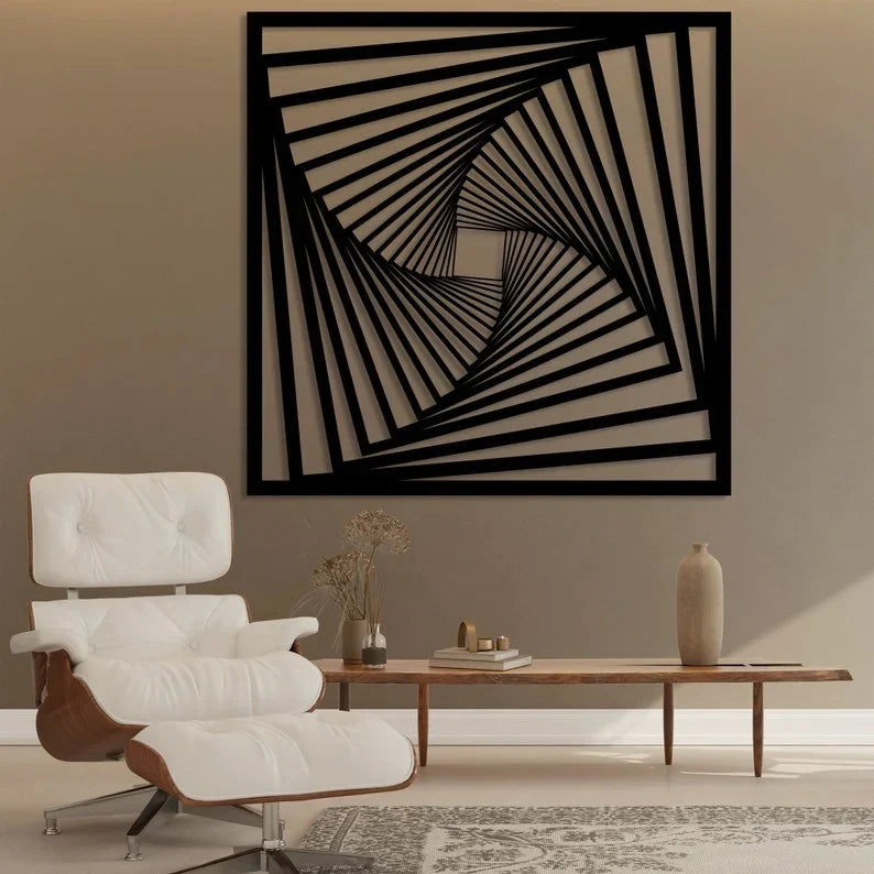 Arte de pared geométrico de madera, madera contrachapada de 6 mm, 50-90 cm de altura, varios colores