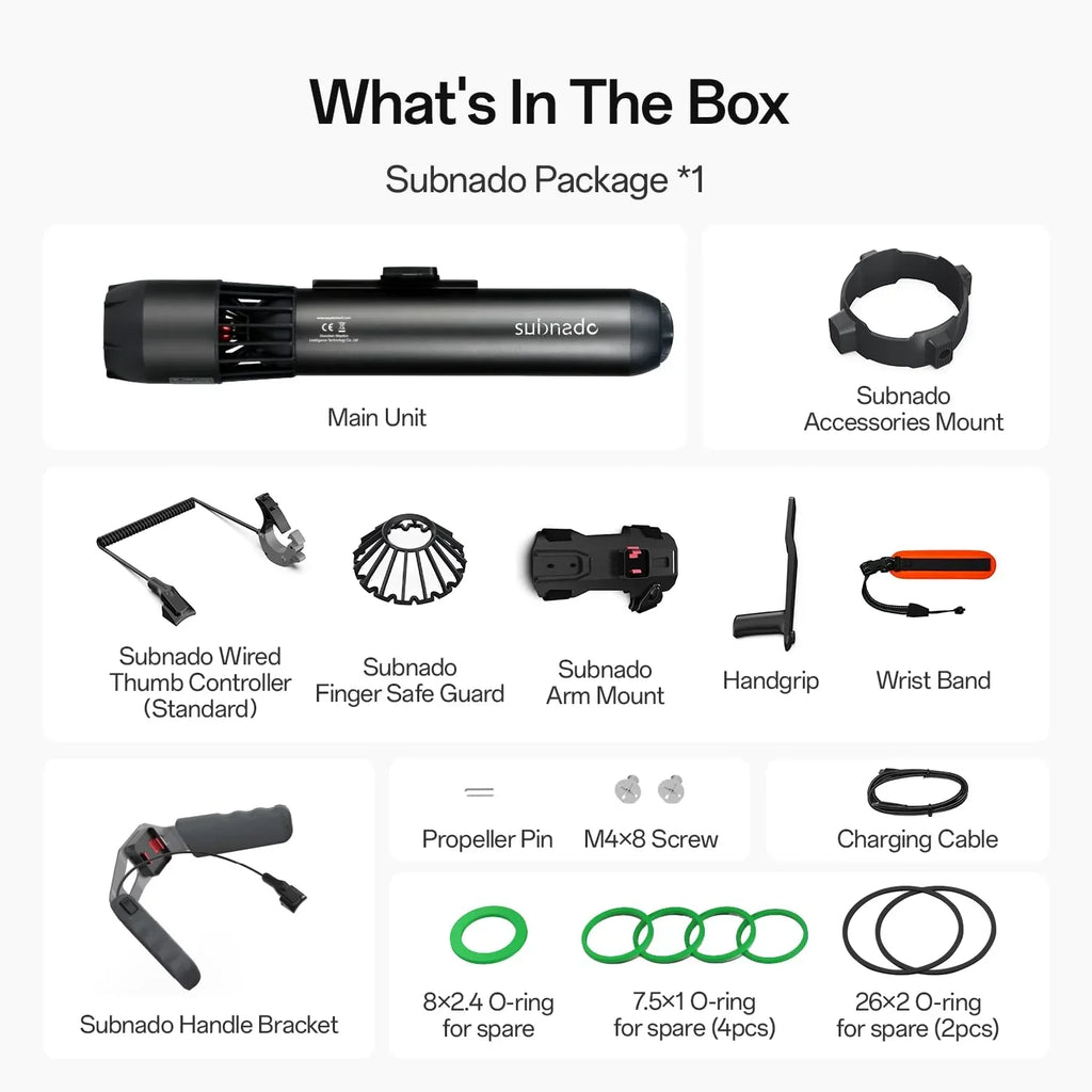 Scooter subacuático Subnado con control de pulgar, compacto, para SUP, piscina, buceo y esnórquel