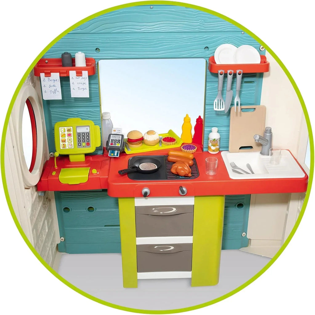 Smoby Life Garden House - Casa de Jardín Infantil - Incluye Jardinera, Comedero para Pájaros, Herramientas y Accesorios - Protección UV - Material Reciclado - más de 2 años (7600810408)