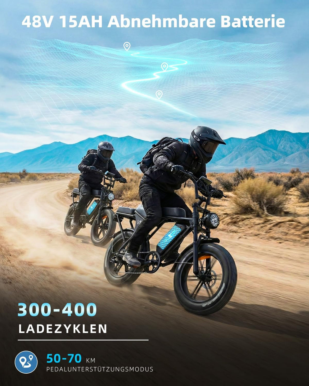 Bicicleta eléctrica OUXI E-Bike con motor de 250 W, Fatbike de 20" x 4.0, frenos de disco hidráulicos, desbloqueo NFC, par de 60 Nm y portaequipajes delantero y trasero