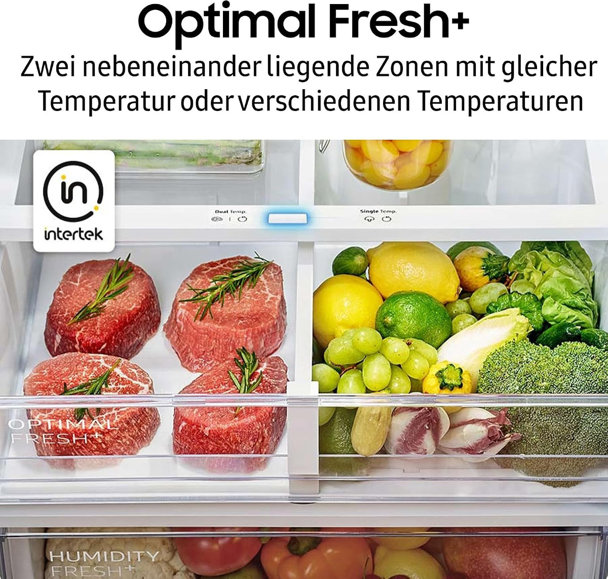 Frigorífico combi Samsung RL38T607BS9/EF, 203 cm, 387 l, frigorífico con congelador, Twin Cooling+, No Frost+, SpaceMax, Optimal Fresh+, Humidity Fresh, acabado acero inoxidable
