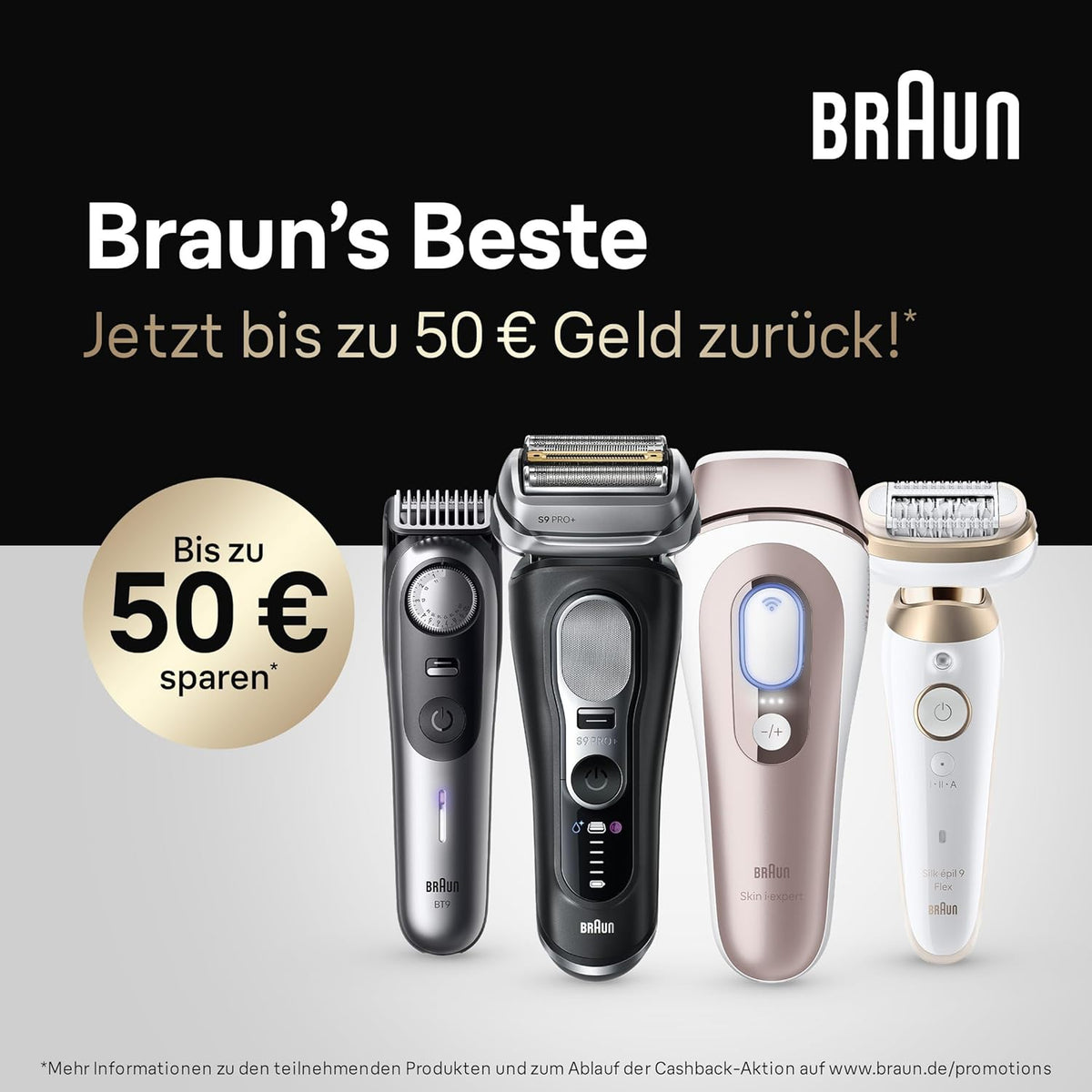 Afeitadora Braun Series 9 Pro+ para hombre, afeitadora eléctrica con 5 elementos de afeitado Pro, recortadora de precisión y centro de limpieza, estuche de carga PowerCase, 60 min de autonomía, fabricada en Alemania, 9577cc, plata