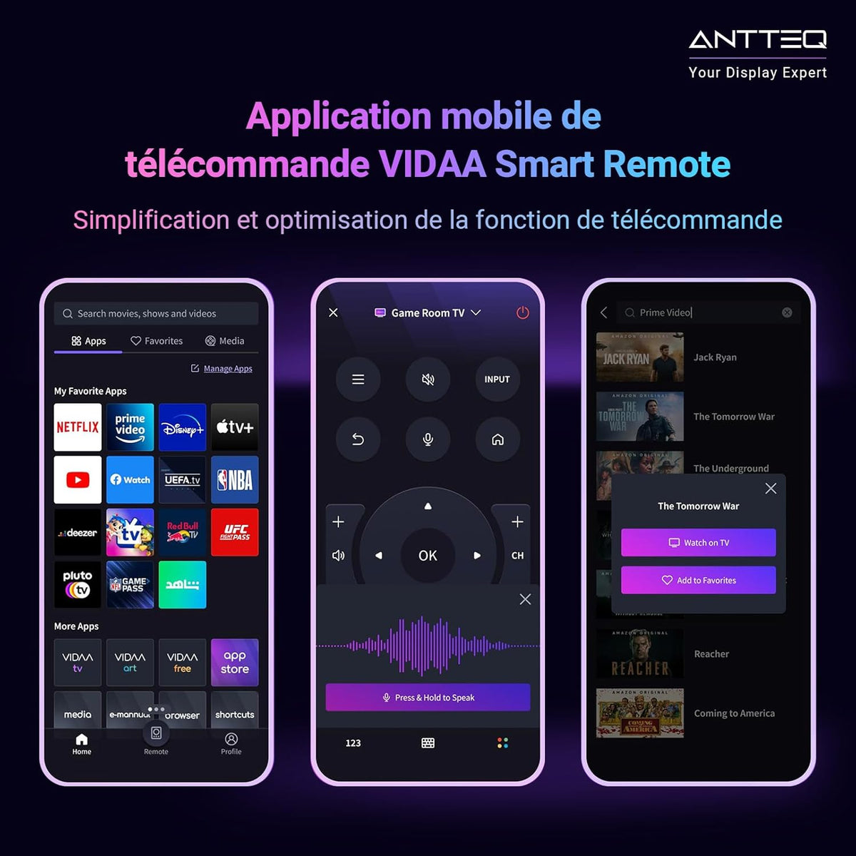 Antteq Vita Smart TV 32 pulgadas (80 cm), televisión con sistema operativo Vidaa, aplicación móvil, tienda de aplicaciones, compartir en TV, Netflix/DAZN/WiFi, HDMI, V32-AH3Q1L, 2025