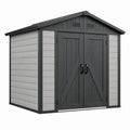 Casetas de jardín de resina 255x205x226 cm gris/beige
