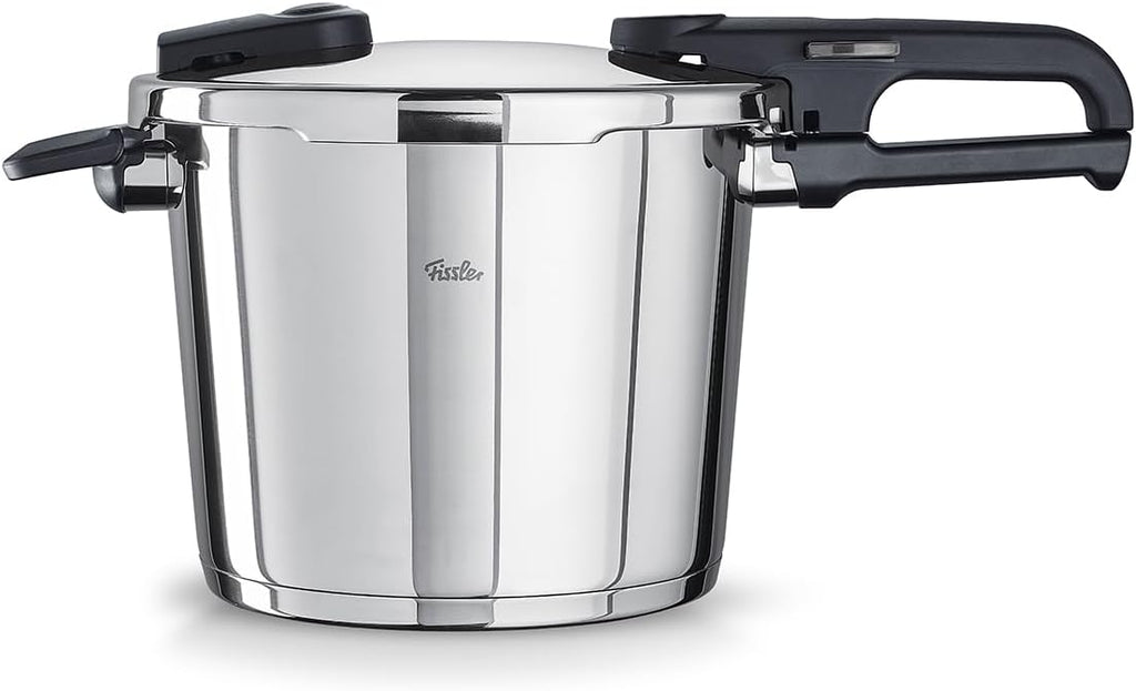 Set de ollas a presión Fissler Vitaquick Edition de 6 piezas (2 ollas a presión de Ø 22 cm, 3,5 L y 6 L) incluye tapa metálica, tapa de vidrio, cestillo, inducción – Fabricado en Alemania