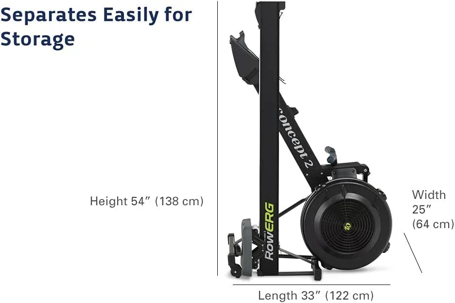 Máquina de remo RowErg Modelo D con resistencia por aire, monitor PM5, patas estándar, equipo de entrenamiento de cuerpo completo, hasta 227 kg