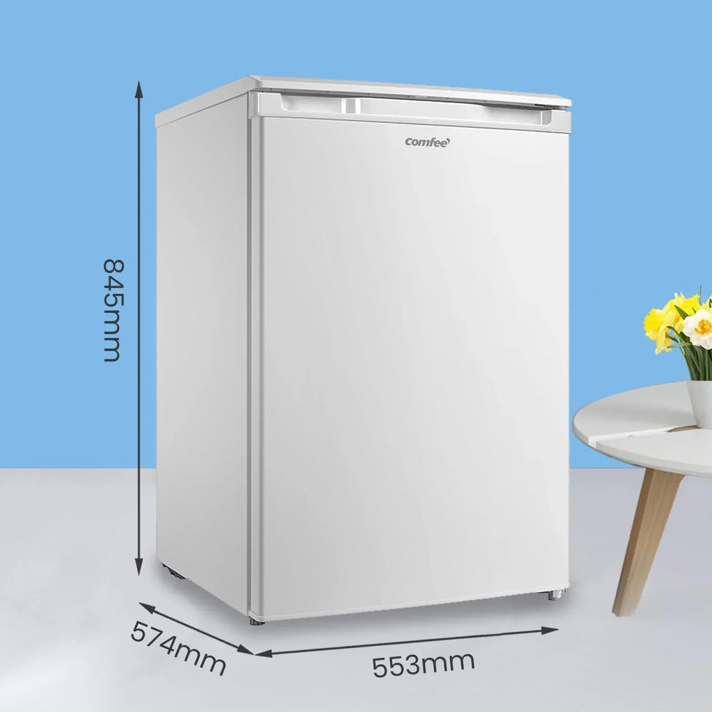 Refrigerador Comfee 131L sin congelador, compresor inverter, 72kWh/año, clase D, 39dB, cajón para frutas/verduras, Al. 84,5 An. 55,3 cm