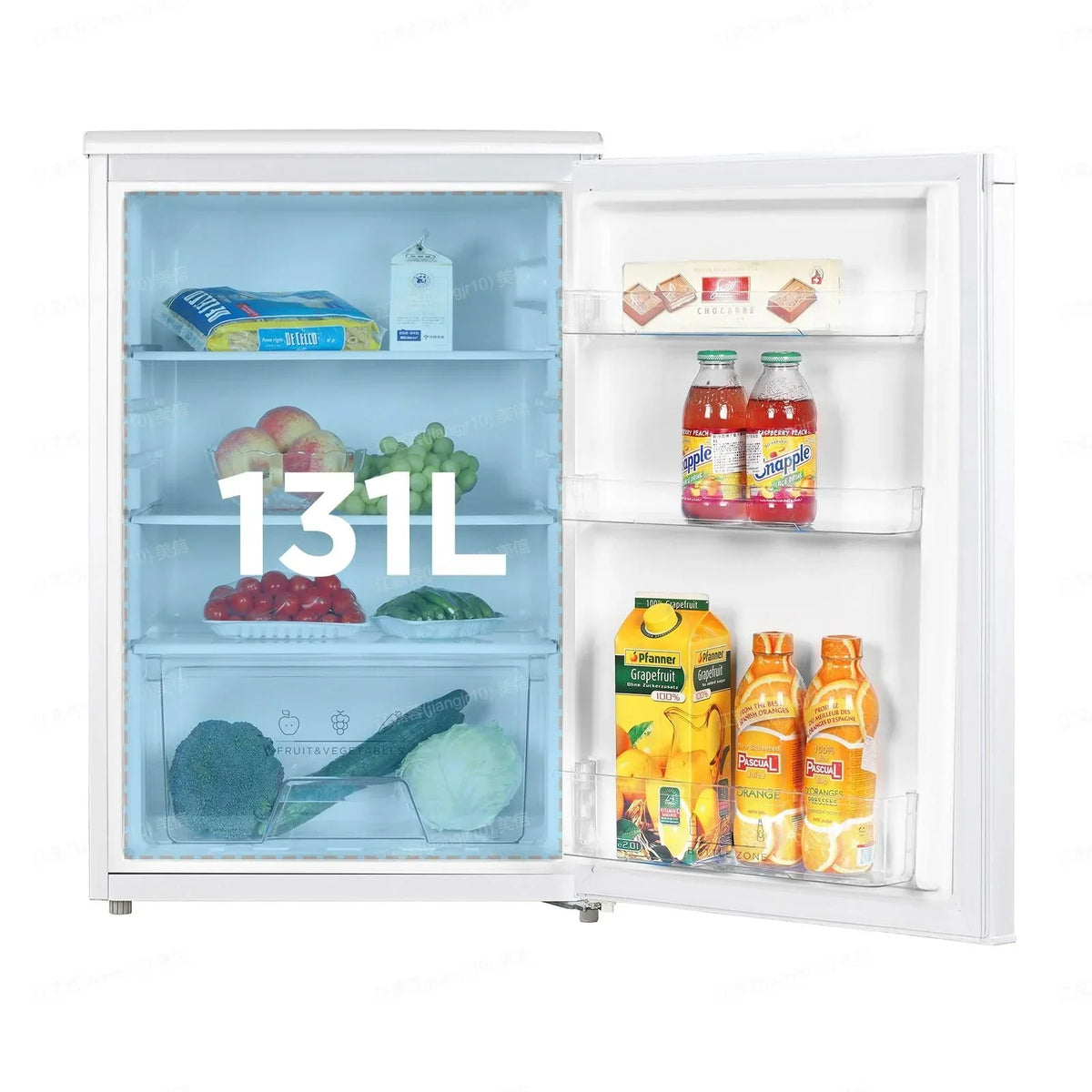 Refrigerador Comfee 131L sin congelador, compresor inverter, 72kWh/año, clase D, 39dB, cajón para frutas/verduras, Al. 84,5 An. 55,3 cm