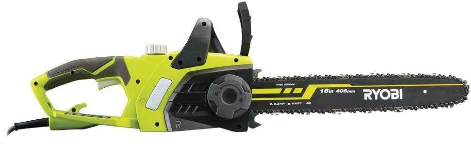 RYOBI - Sierra eléctrica 2300 W - 40 cm - Interruptor de seguridad - Bomba de aceite automática - Garra de tala de metal, tensor de cadena sin herramientas - RC2340B