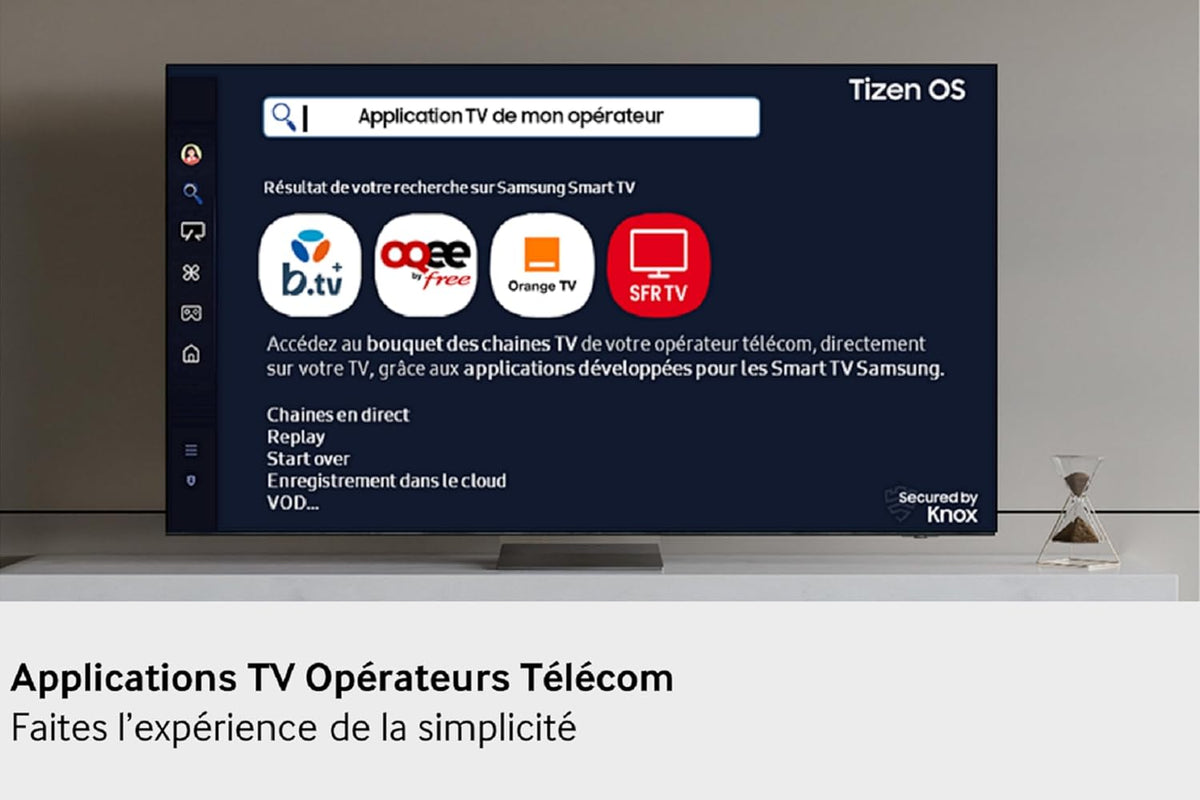 Televisor Samsung 75" QLED 4K Smart TV 75Q7F3, Quantum Dots, procesador IA Q4, WiFi, Airplay, HDR, Q-Symphony, OTS Lite, seguridad Knox, Gaming Hub, Bixby, aplicaciones de operador integradas