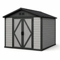 Caseta de jardín de plástico con puerta doble 300x250x225 cm en gris