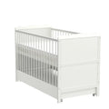 Cuna con cajón, altura regulable en 3 posiciones, colchón de aloe vera de 6 cm, protectores de dentición, convertible en cama infantil, 120 x 60 cm, blanco