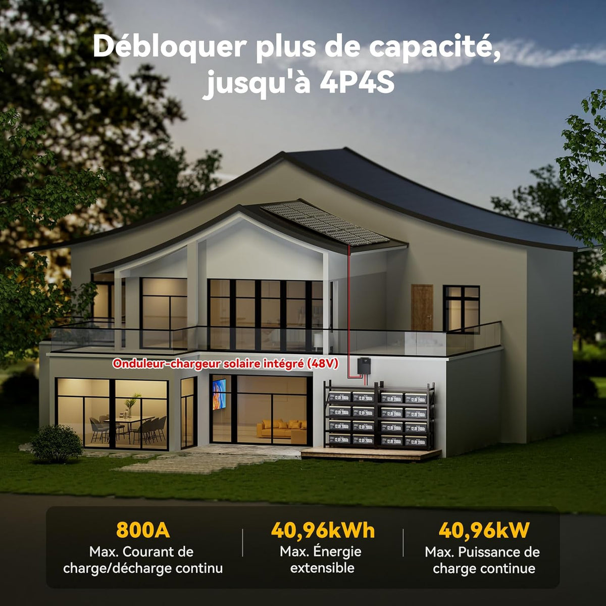 Batería de Litio Power Queen 12V 200Ah Plus, Batería LiFePO4 Recargable con BMS 200A, más de 4000 Ciclos, para Autocaravana, Energía Fuera de la Red, Furgoneta, Caravana…