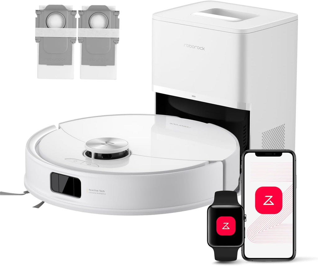 Roborock Q10 S5+ Set Robot aspirador y fregasuelos con estación, succión de 10000 Pa, vaciado automático, sistema antienredos doble, sistema VibraRise 2.0, navegación y mapeo, evasión de obstáculos, APP