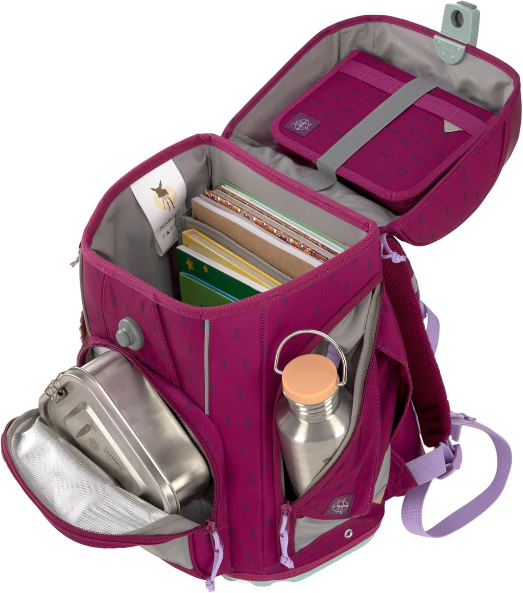 LÄSSIG Set de mochila escolar de 7 piezas para niños/School Set Boxy Unique Negro