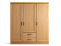 Armarios de tres puertas de madera 160x60x190 cm - color natural - almacenamiento de estilo moderno