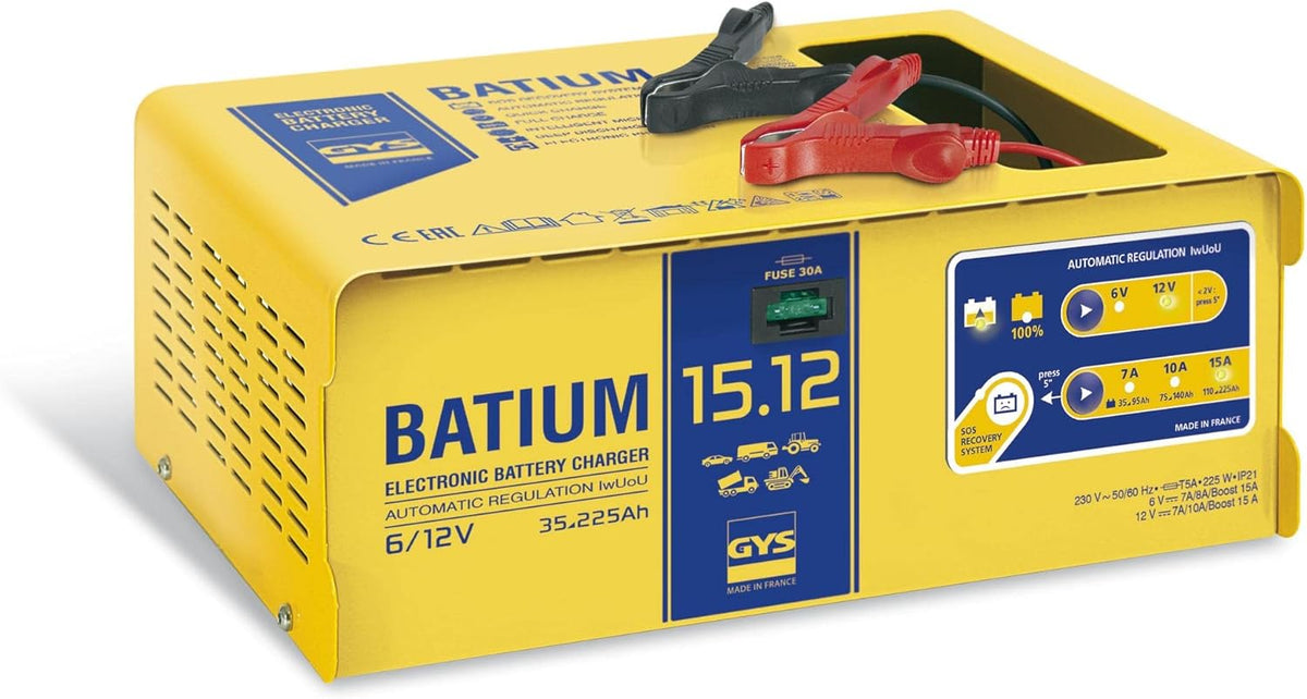 GYS Batium 15.12, 024519 Cargador de batería automático con microprocesador