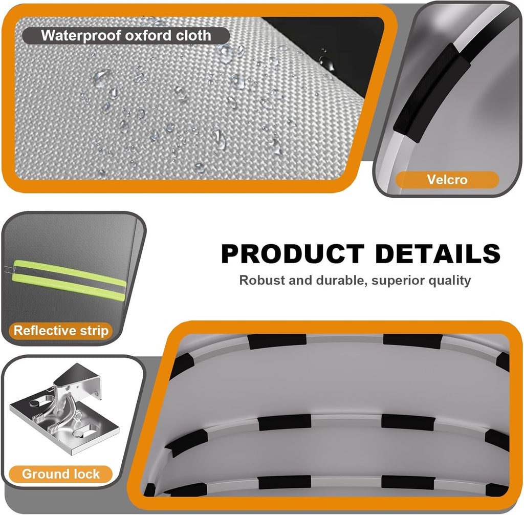 Toldo para coche resistente a todas las condiciones climáticas, garaje plegable semiautomático con cerradura de combinación, cochera plegable para exteriores, tela Oxford 600D, gris, L: 5,5/5,9 m