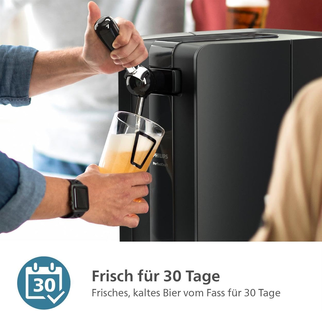 Grifo de cerveza Philips PerfectDraft para el hogar, 6 l, cerveza fresca y fría a 3° durante 30 días con indicadores LED (HD3760/90)