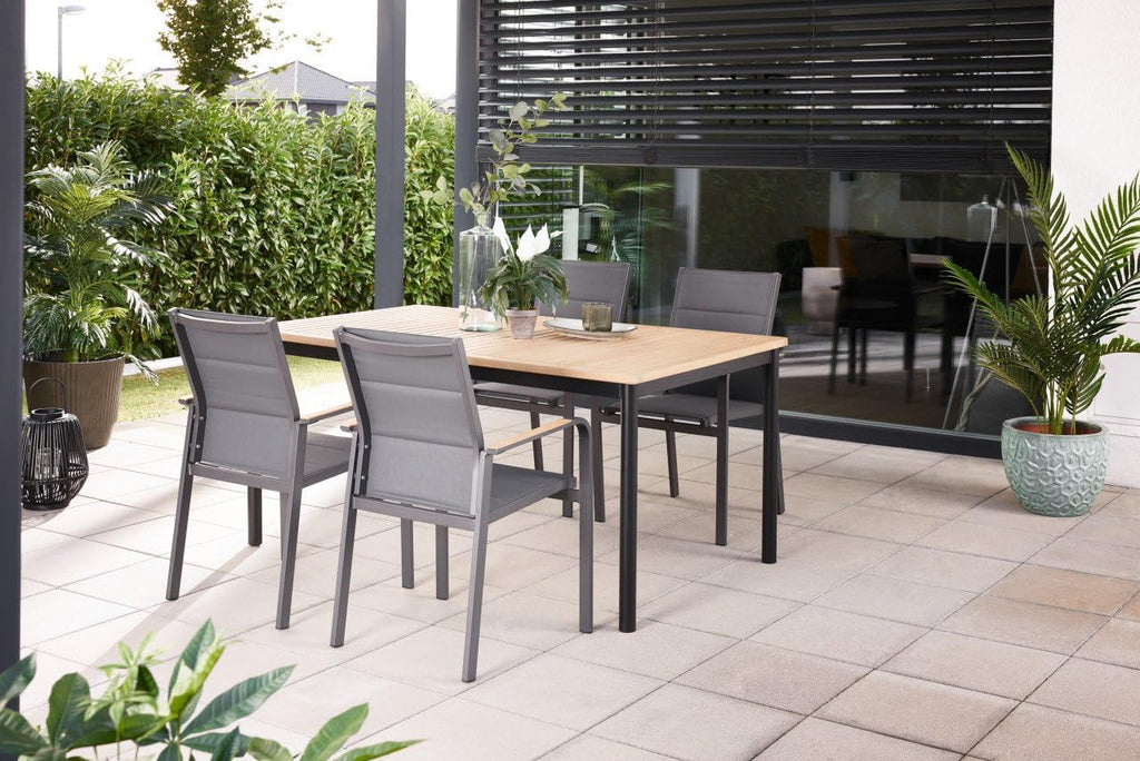 Mesa de jardín Primaster Vasto 180 x 100 cm extensible hasta 2,40 m de madera de eucalipto