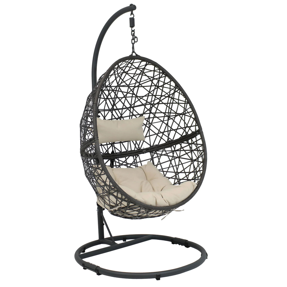 Silla Colgante en Forma de Huevo Sunnydaze Caroline 2025 con Estructura de Acero y Cojín