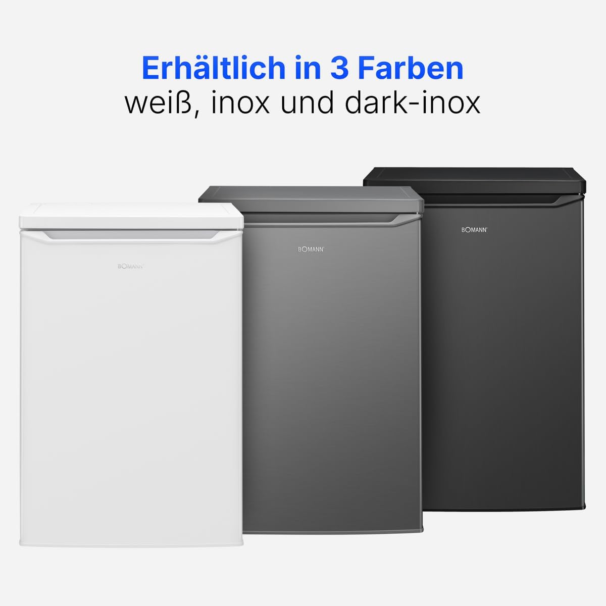 Frigorífico Bomann® sin congelador | Clase energética C | 85 cm | 5 años de garantía en el compresor | Frigorífico pequeño | 0-8°C | silencioso 35 dB | 3 estantes | Frigorífico estándar 126 L | VS 7258 inox