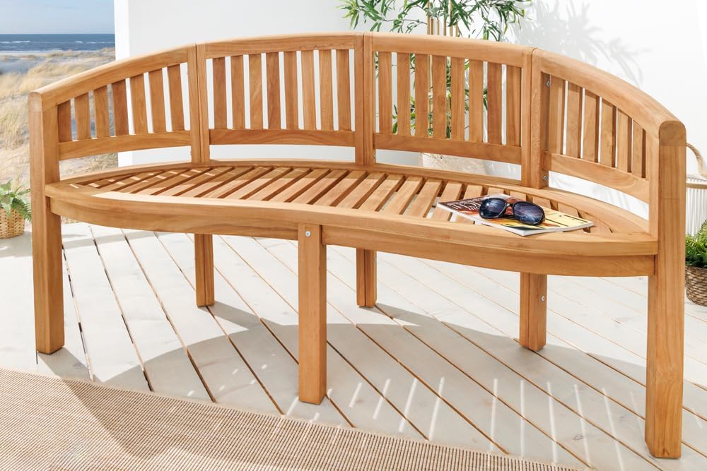riess-ambiente.de Banco de jardín macizo XXL Empire Teca 150 cm madera de teca natural