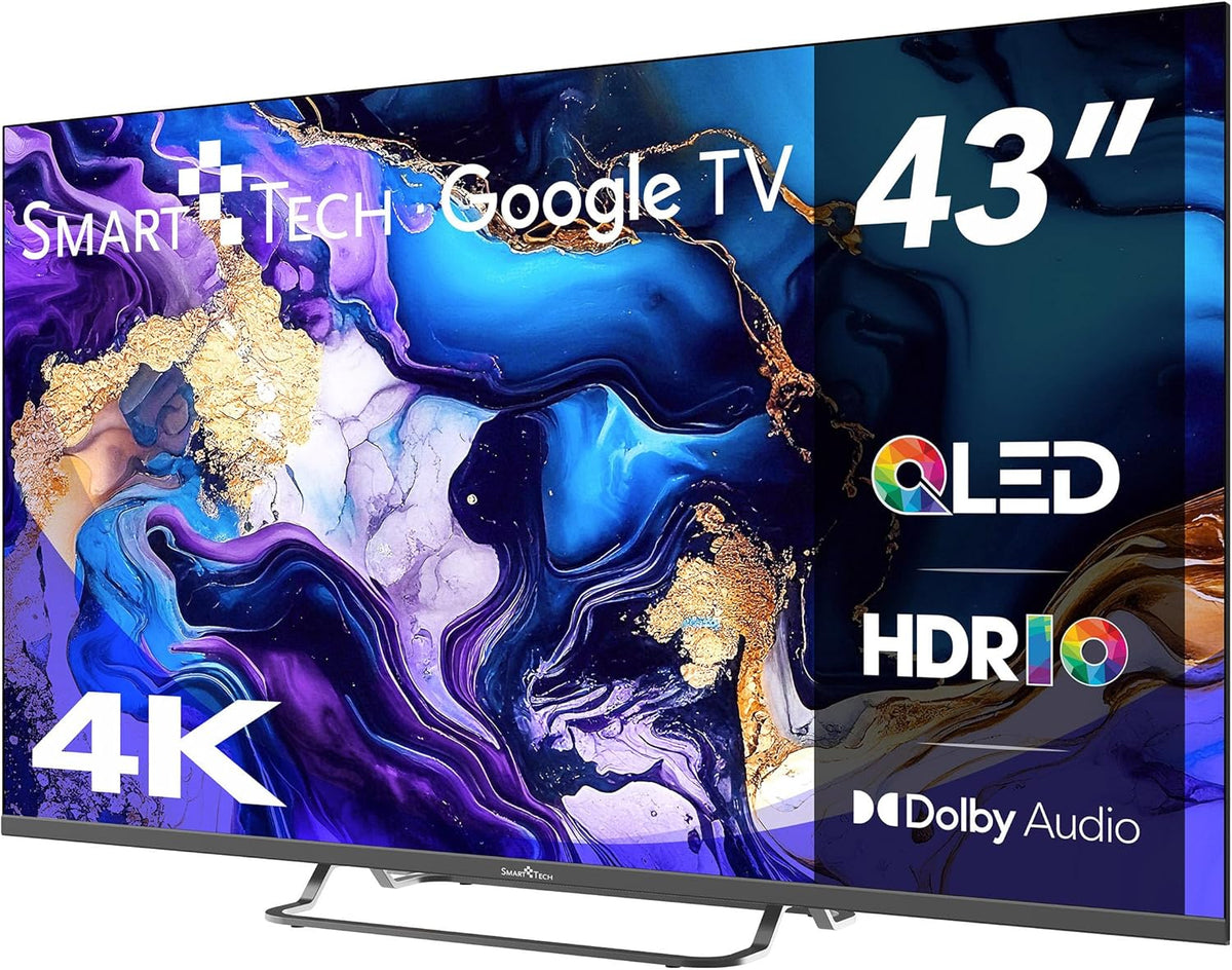 Smart TV QLED 4K UHD 43" (109 cm) Smart Tech 43QG02V Google TV - 4xHDMI - 2xUSB - Dolby Vision - Dolby Atmos