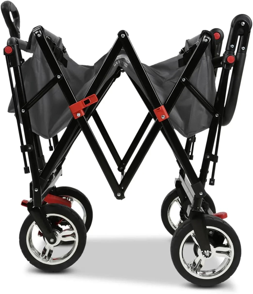 Carro de mano plegable FX-CT700 con frenos, asiento acolchado, asa ajustable en altura y capacidad de carga de 75 kg