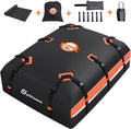 Sailnovo Cofre de techo para vehículo, bolsa de techo impermeable para viajes, resistente a la intemperie con alfombrilla antideslizante, 6 ganchos de puerta y candado de combinación, 590 L, PVC 1000D