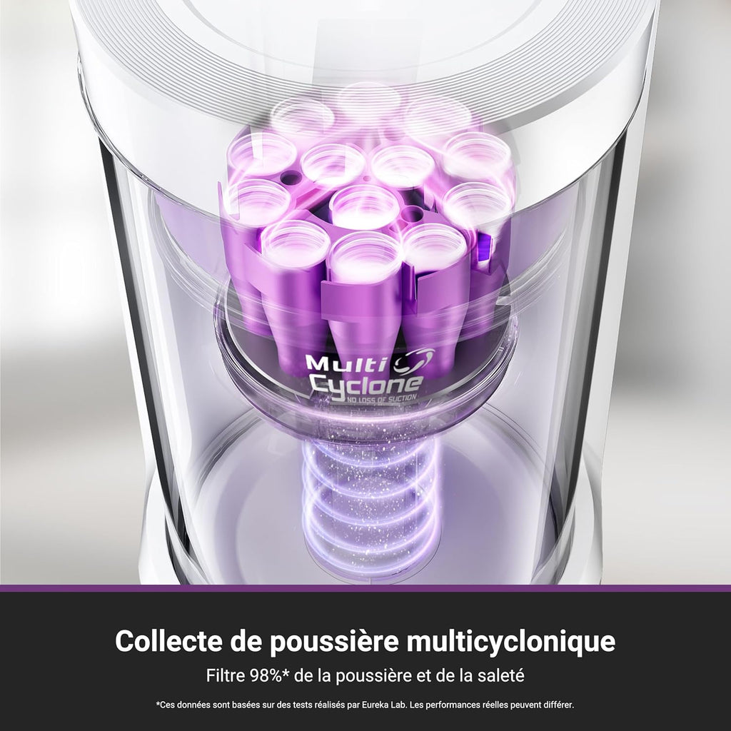 Robot aspirador Eureka E20 Plus de 8000 Pa con estación de vaciado automático sin bolsa, robot aspirador y fregasuelos antienredos, evitación de obstáculos 3D, autonomía de 180 minutos, DuoDetect AI
