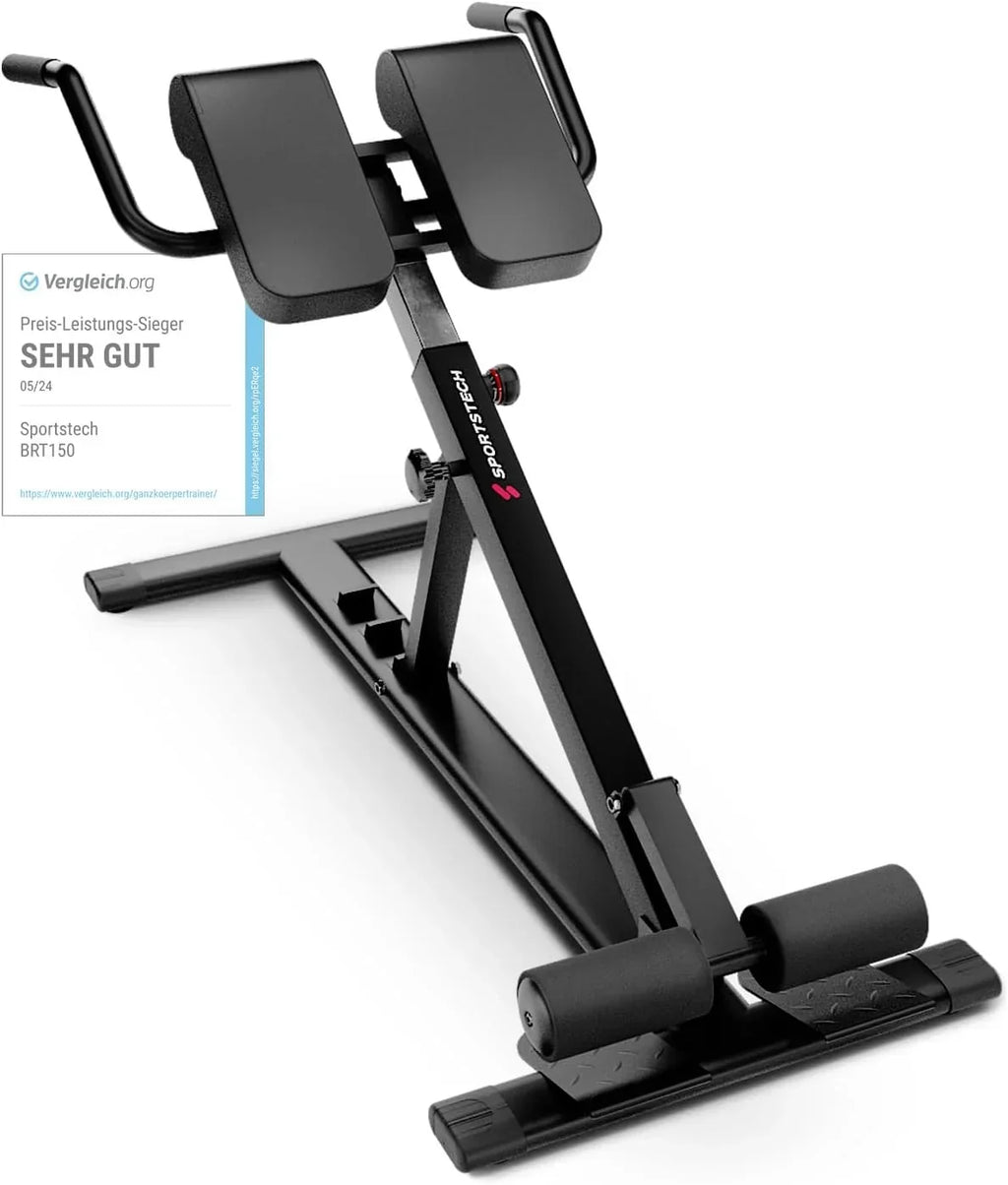 Entrenador de abdomen y espalda BRT150, banco de pesas multifuncional 6 en 1 ajustable para entrenamiento de fuerza en casa, hasta 130 kg