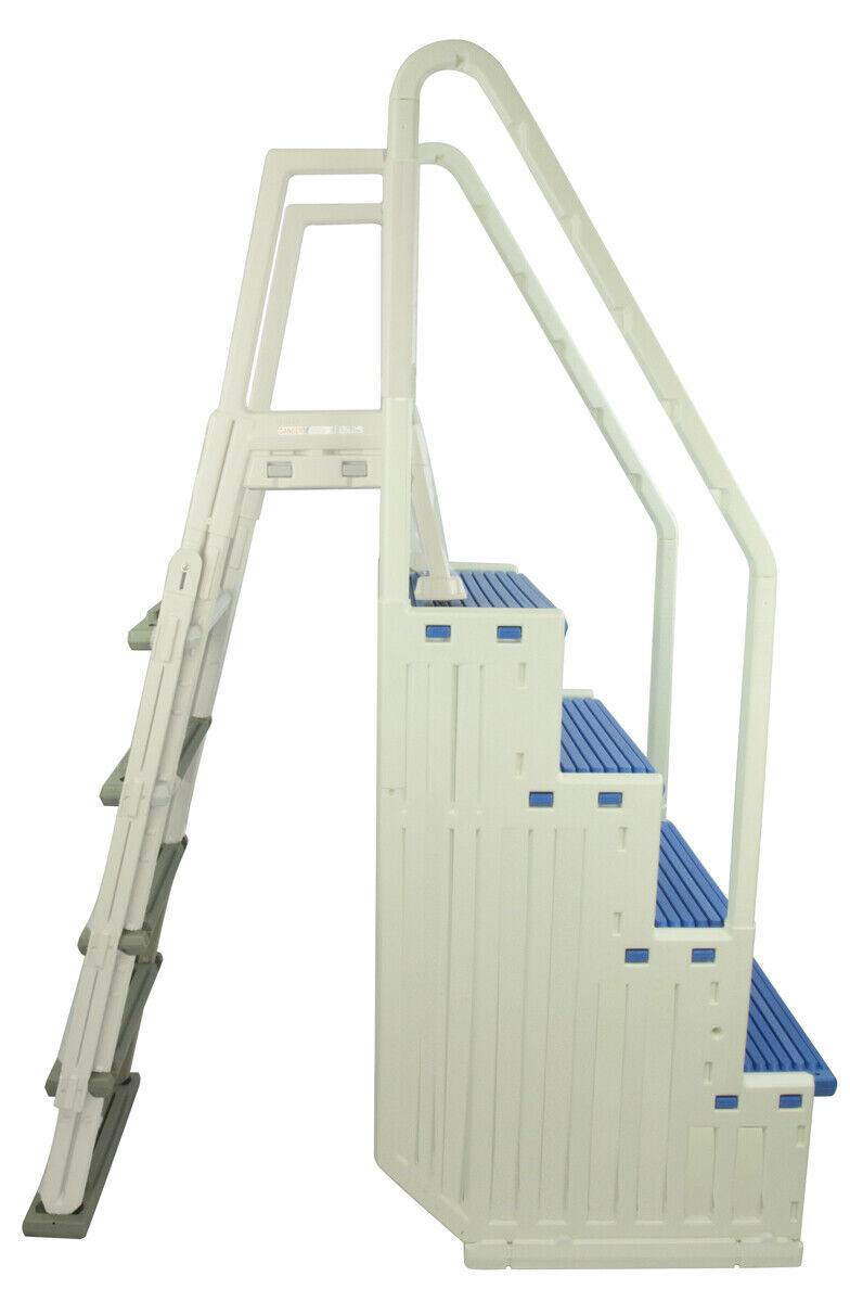 Sistema de piscina elevada Confer Step 1 y escalera para piscina – seleccionar color