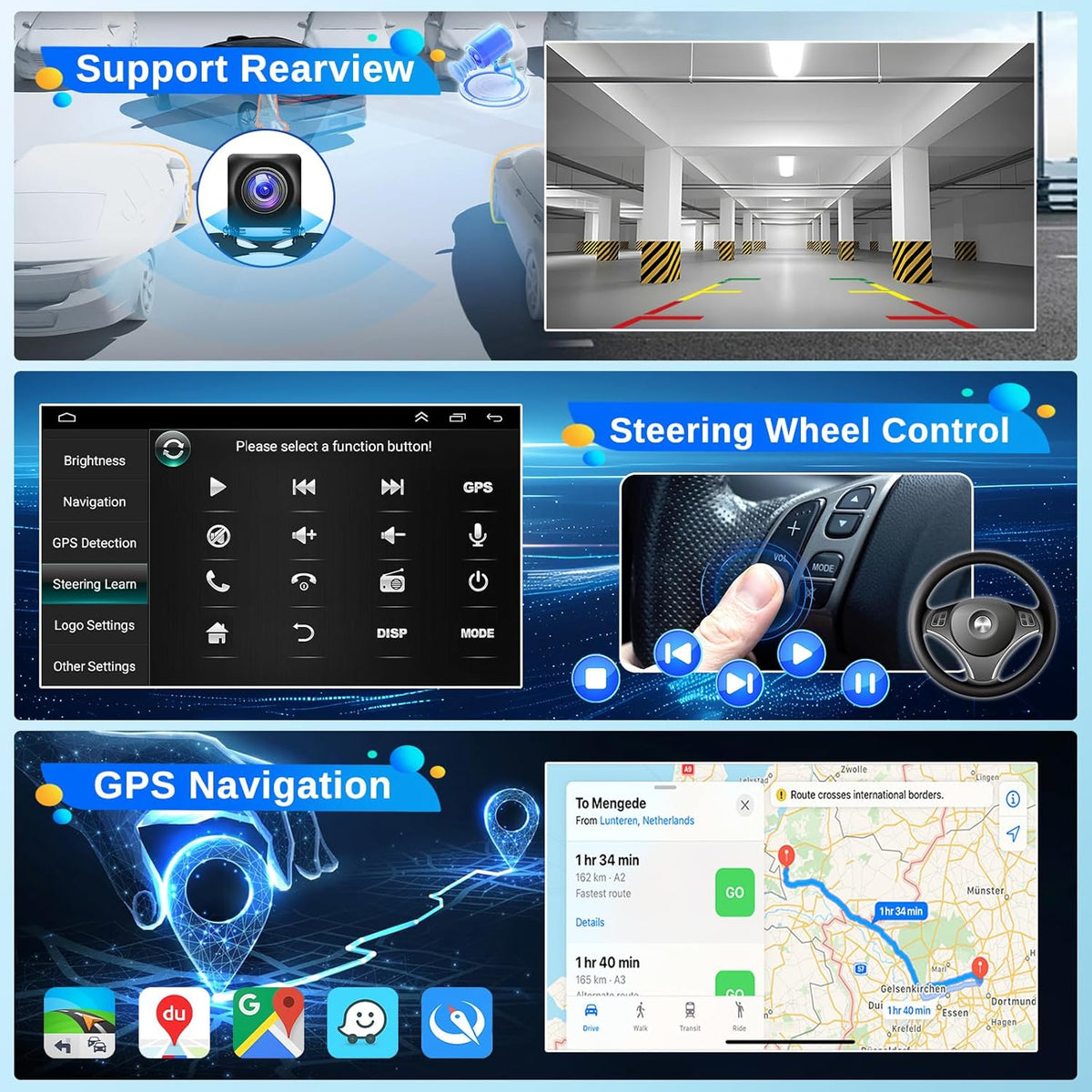 Autorradio Android 13 2 DIN Navegación GPS compatible con Peugeot 206 206CC 206SW 2000-2008, pantalla táctil de 7", reproductor multimedia de coche, unidad principal 2+32G, Mirror Link/USB/cámara de marcha atrás