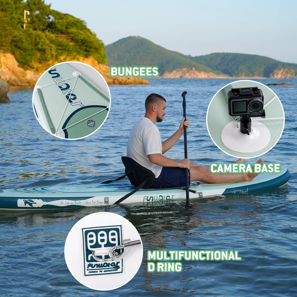 FunWater 320CM y 350CM Tabla de Paddle Surf con accesorios completos, tabla SUP con remo ajustable, bomba, mochila de viaje, correa y bolsa impermeable