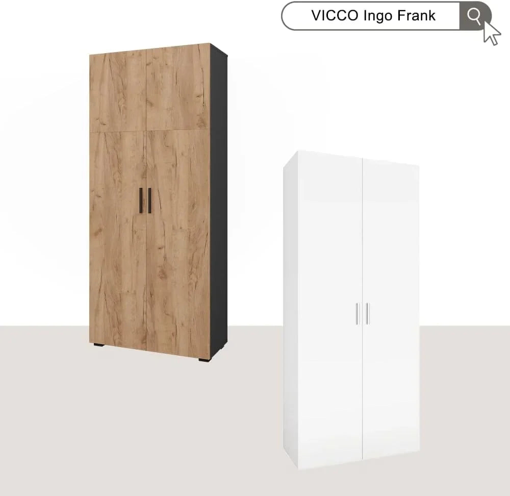 Armario universal Vicco Ingo, antracita/roble dorado, 80 x 183,8 cm