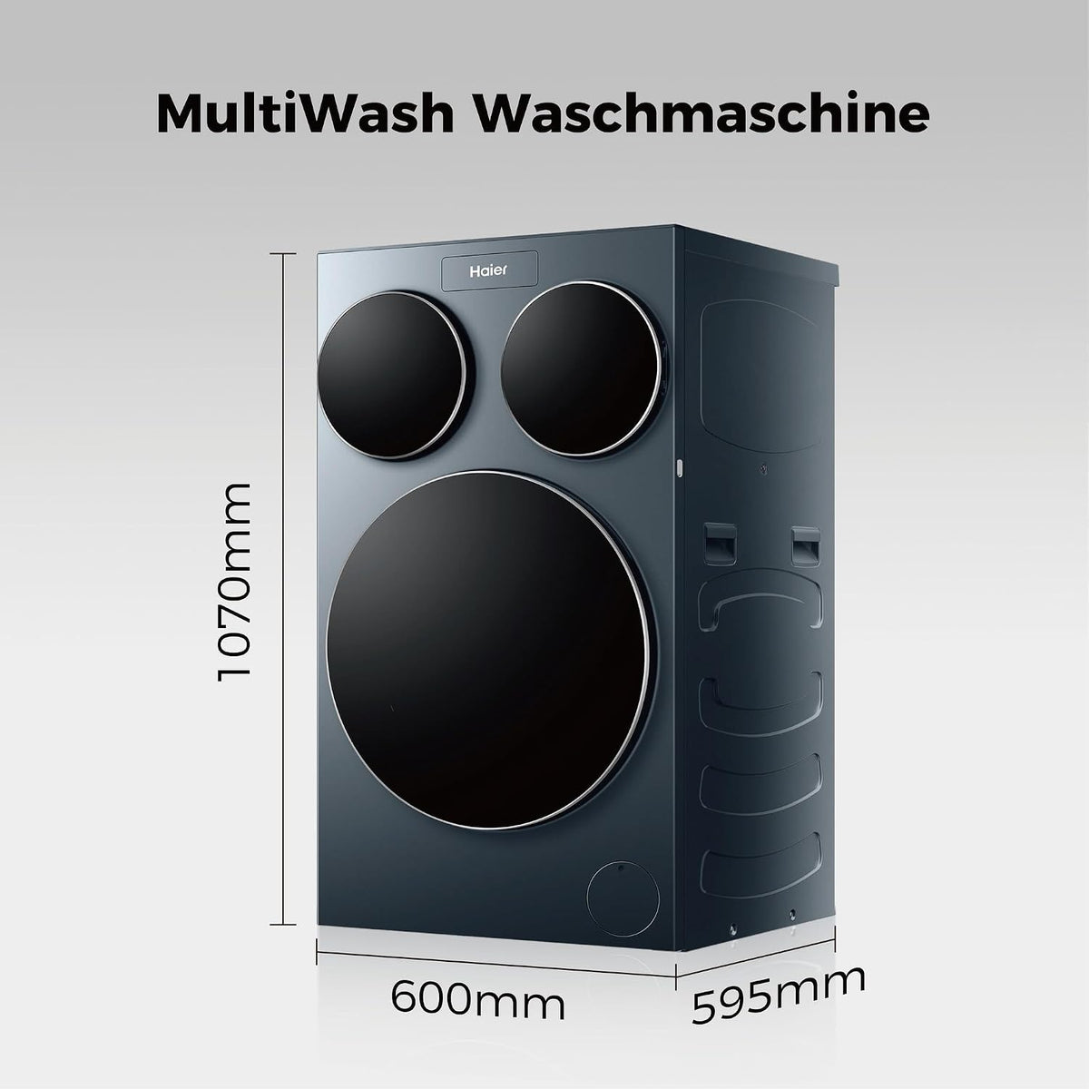 Lavadora Haier MultiWash 10+1+1kg I 3 tambores I Clase energética A, 1400 rpm, motor inverter, programa automático, higiene UV, dosificación automática, Aquastop I HAMQD 410CBL9GN-84