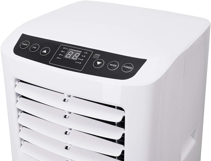 Aire acondicionado portátil Adler AD 7909, 3 modos de funcionamiento, 2 velocidades de ventilador, deshumidificador, mando a distancia, temporizador, climatizador portátil para estancias de hasta 20 m², 7.000 BTU/h, clase energética A, 792 W, blanco