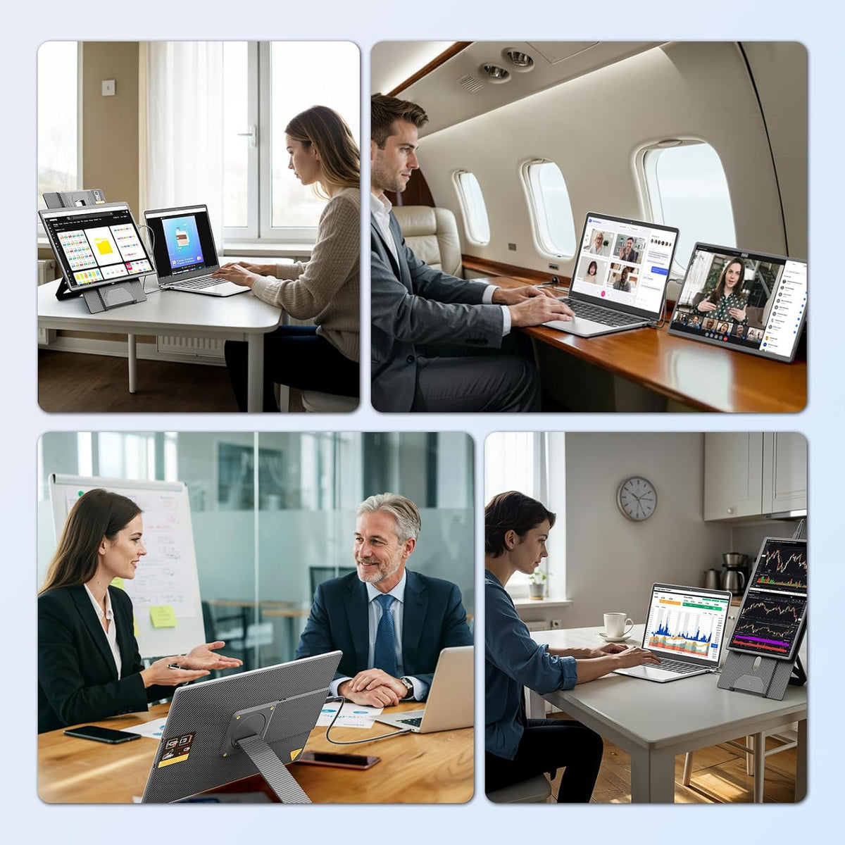 domyfan Pantalla portátil FHD 1200P de 16,1", pantalla dual con soporte magnético de 360°, extensión de pantalla para portátiles de 13 a 17,3", Plug & Play para Windows/Mac/PC/Xbox/PS5