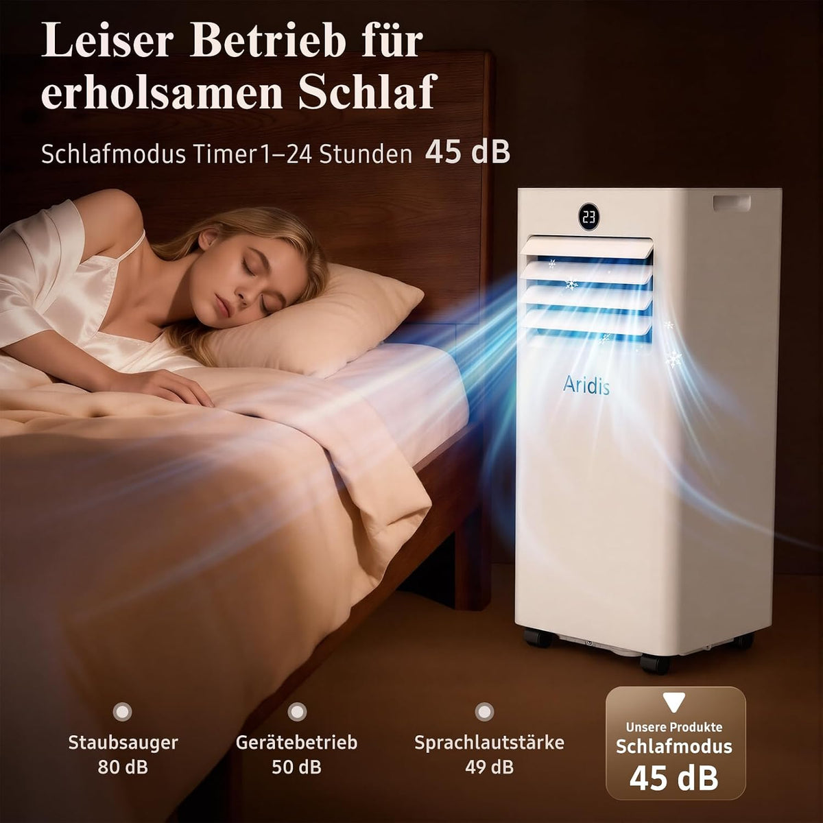 Aire acondicionado portátil 9000 BTU, 4 en 1 - Pantalla LED y control remoto, aire acondicionado móvil silencioso con kit de montaje para ventana, climatizador con tubo de escape, para habitaciones de hasta 88 m³ (33 m²)