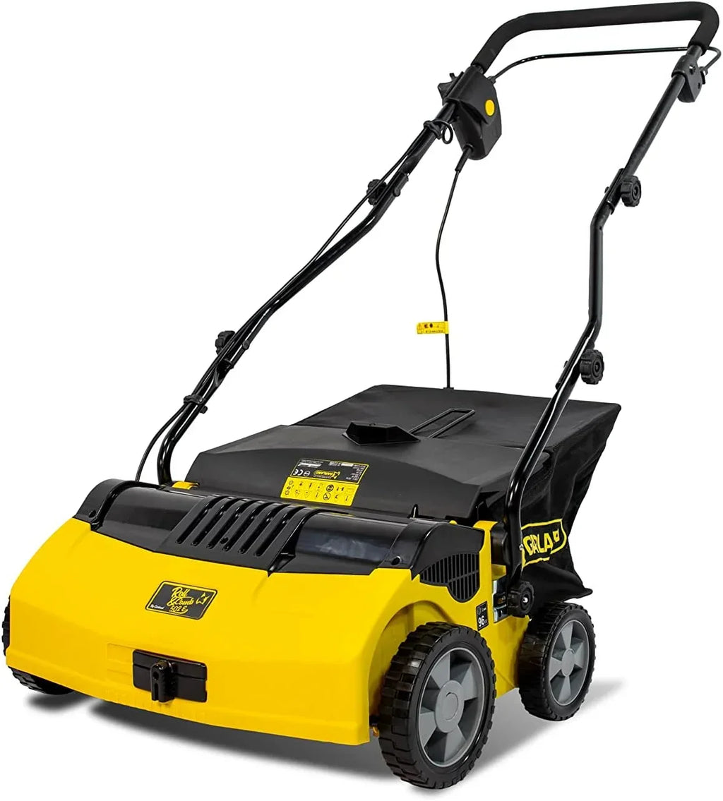 Garland Roll&Comb 502E-V19 - Peinadora/Barredora de césped artificial eléctrica enchufable - 1.600 W de potencia, 15,6 kg de peso, ancho de trabajo de 40 cm con altura regulable. Saco de recogida de 40 l. Apto para superficies de hasta 350 m2.