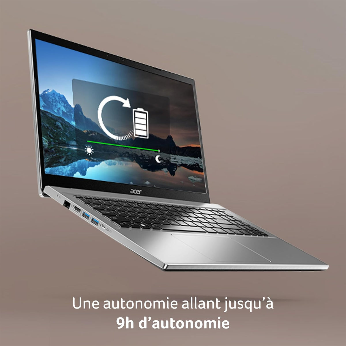 Acer Aspire 3 A315-44P-R732, Ordenador portátil 15.6" Full HD LED, PC portátil (AMD Ryzen 7 5700U, RAM 16 GB, SSD 512 GB, AMD Radeon Graphics, Windows 11 Home) Teclado AZERTY, Portátil gris