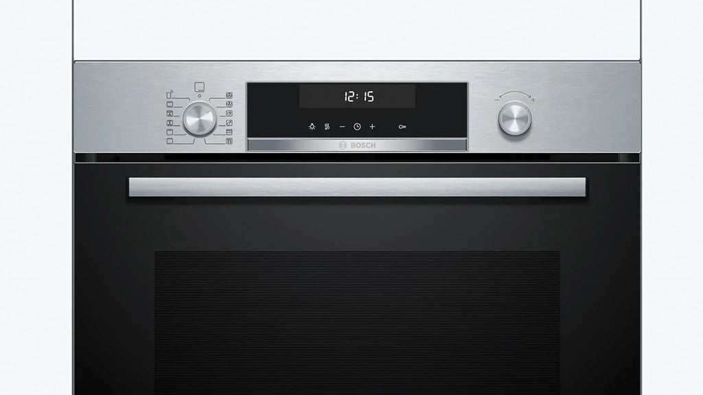 Bosch - Horno multifunción pirolítico, 60 cm de ancho, Serie 6, Home Connect, aire caliente 3D, autolimpieza, mandos ocultables, negro, HBG578ES7