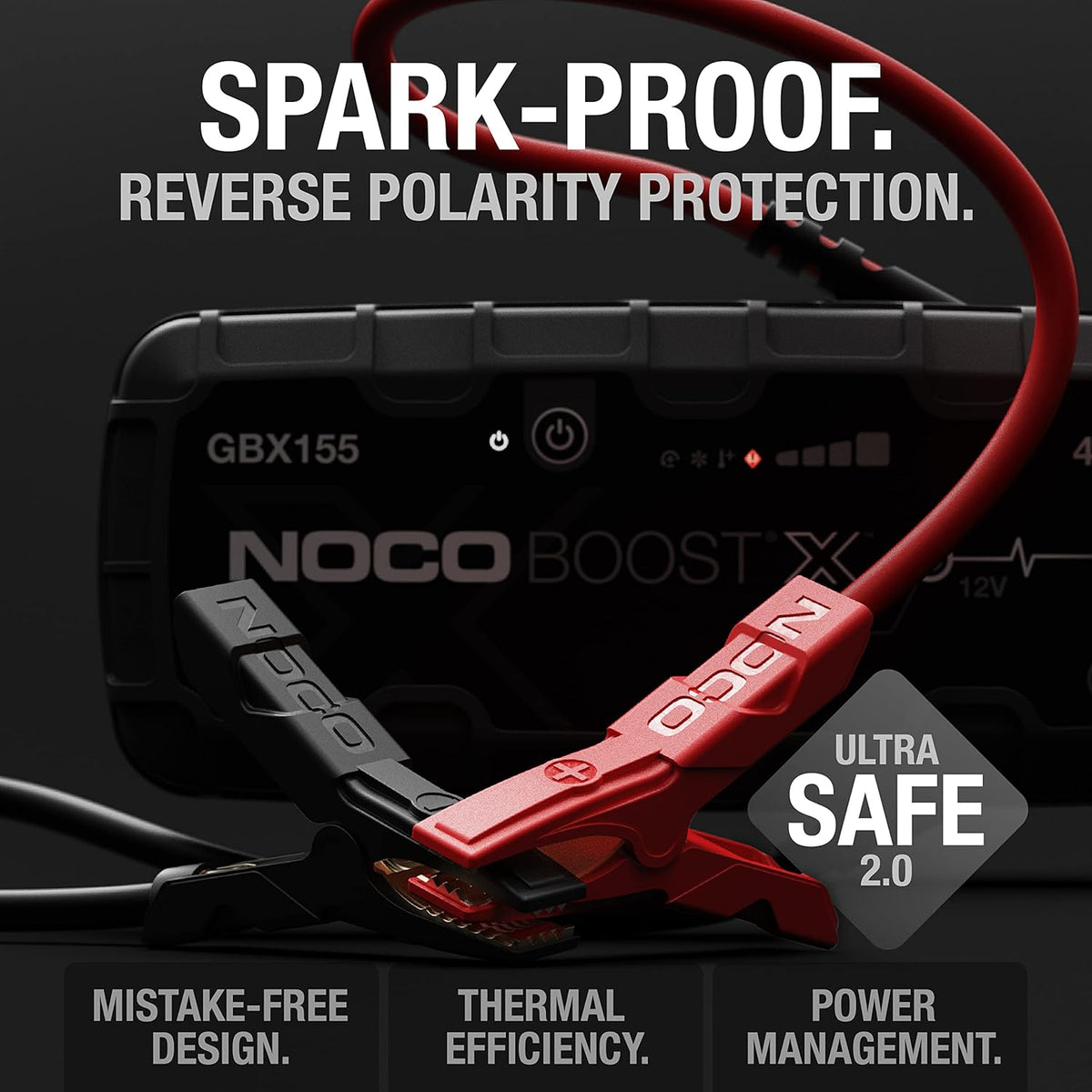 NOCO Boost X GBX155: Arrancador de batería UltraSafe de 4250A – Arrancador de litio de 12V y cables de arranque – Booster portátil para motores de gasolina de hasta 10,0L y diésel de hasta 8,0L