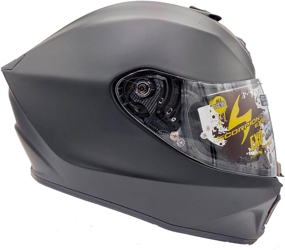 Scorpion Exo-391 Negro Mate Sólido | Casco de moto integral unisex para hombre y mujer - Homologado ECE 22.06