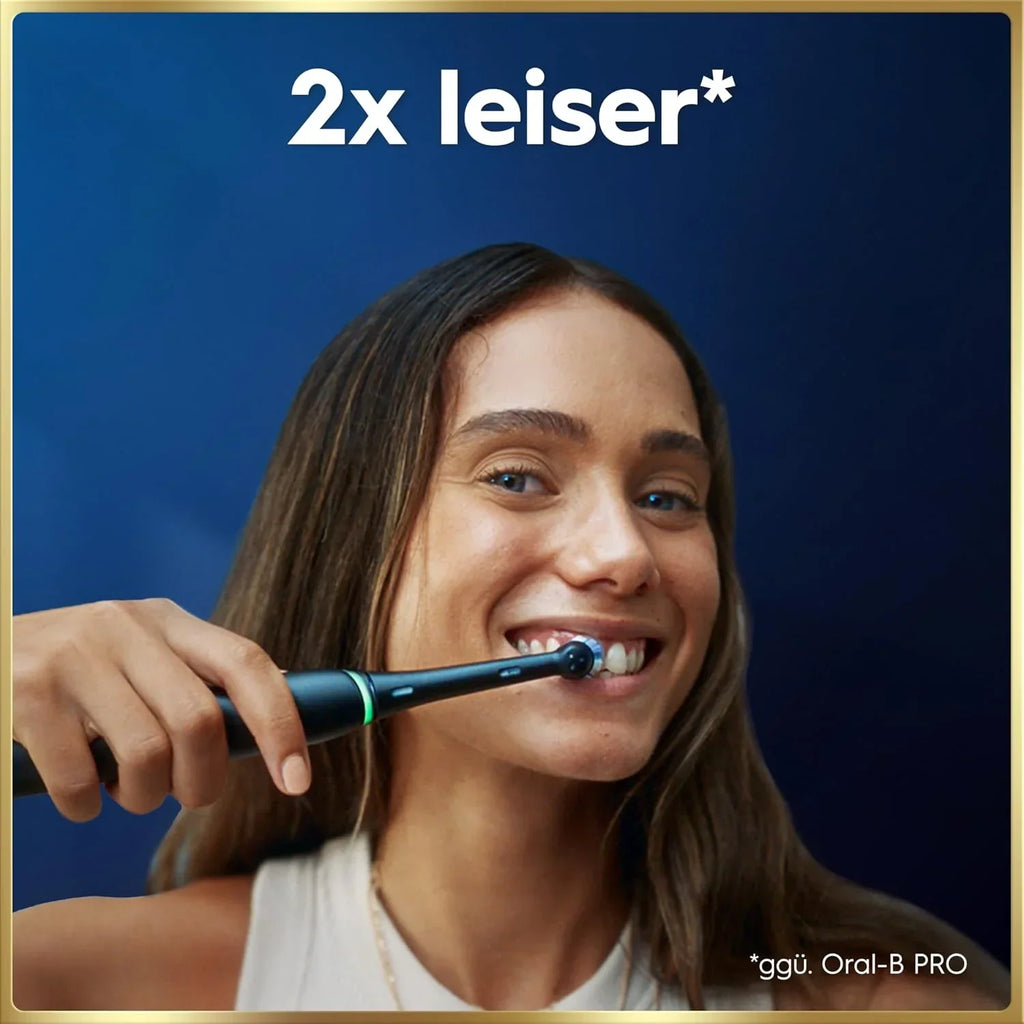 Cepillo de dientes eléctrico recargable iO Series 9 con cabezales, 7 modos de limpieza, control de presión inteligente, cabezal redondo, negro