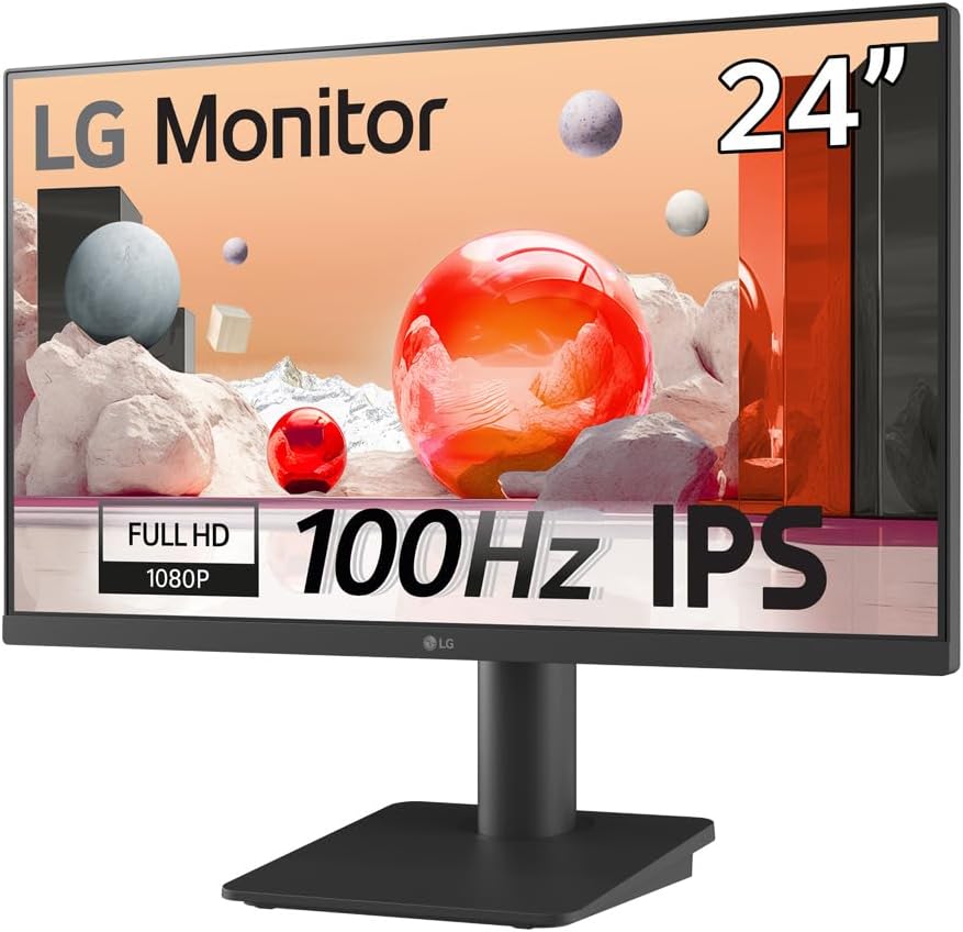LG Standard 24MS550-B.AEU Monitor de PC para oficina 24" - Panel IPS resolución FHD (1920x1080), 5ms GtG 100Hz, NTSC 72% (CIE1931), inclinable, ajustable en altura